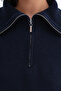 Zippered Knitwear Sweater K10332 - 3