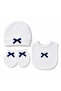 Newborn 5 Piece Hospital Discharge Set Crowned Navy Blue Bow Baby Boy Bodysuit Set 0-3 Months - 3