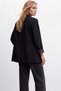 Women's Black Patterned Lined Blazer Jacket Alc-X15643 - 4