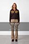 Women's Brown Diamond Patterned Buttoned Knitwear Cardigan Alc-X15923 - 2