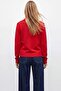 Women's Red Diamond Patterned Buttoned Knitwear Cardigan Alc-X15923 - 5