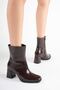 Women's Bitter Brown 7.5 cm Thick Heeled Winter Boots Tr05Mk02B - 6