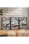 Textured Appearance White Flower 3 Piece Wooden Framed Painting Act - 2