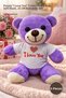 5 Pieces Plush Teddy Bear - Purple I Love You T-Shirt Teddy Bear, Soft Plush, 25 cm Romantic Gift