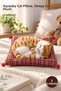 2 Pieces of Cat Sleeping on a Pillow – Sound-Activated Cat Toy, Pillow Toy, Sleepy Cat Pillow, Cat Plush