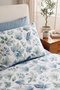 Mavlira Green Leaf Patterned Cotton Duvet Cover Set Single Size - 5