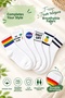 6 Pairs of Cotton Patterned Unisex College & Sneaker Matching Socks for Women and Men