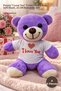 4 Plush Teddy Bears – Purple I Love You T-Shirted Teddy Bear, Soft Plush, 25 cm Romantic Gift