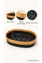 Wooden Patterned Soap Dish, for Bathroom and Sink - 4
