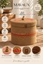 Zelira Jute Basket with Lid 40X36– Authentic Colored Weave - Handmade Decorative Wicker Basket, Bathroom, Bedroom, Dressing Room, and Living Room Organizer Storage Basket - 3