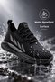 Unisex Daily Sports Shoes Black Water Repellent Surface Flexible Sole Sneaker - 6