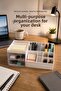 2-Piece Makeup Organizer Set with Jar-Lid Brush Holder and 11-Compartment Drawer Cosmetic Organizer Set - 5