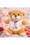 10 Pieces Happy Couple Plush Teddy Bear with T-Shirt – Plush Toy, Gift Option, Red Model with Heart, Teddy Bear - 2