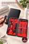 5-Piece Manicure Set – Stainless Steel Hand and Foot Care Set with Stylish Leather Covered Box Nail Care Kit Manicure Pedicure