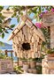 Natural Fossil Wood Bird's Nest Handmade Hanging Decorative Birdhouse Garden Balcony Ornament 20 cm