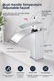 Waterfall Sink Faucet Chrome – Single Handle Square Bathroom Sink Tap, Hot Cold Water Mixer Modern Fixture - 3