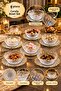 12 Piece Lotus Flower Model Plate with Dishes, Glass Serving Bowl |   Luxury Gilded Edged