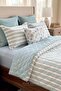 Mavlira Blue Striped Patterned Quilted Bedspread Double Size - 4