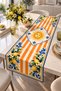 Mediterranean Sun and Lemon Patterned Runner – 40X140 cm Digital Printed, Suede Fabric - 2