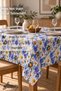 Stain-Resistant, Worry-Free Tablecloth Raschel Fabric Blue Daisy Kitchen Table Balcony Table