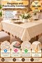 Cream 140X180 cm Lace Look Pvc Tablecloth Liquid Proof Wipeable Kitchen Table Cover Luxury - 8