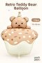 Retro Teddy Bear Foil Balloon with Cake 72X52 cm 1 Piece Birthday Baby Shower Party Decoration - 3