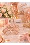 Bride Crown and Heart Glasses Set of 2 Rose Gold Mica – Bachelorette Bride to Be Bridal Crown and Party Glasses Accessory Set
