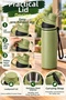 600 ml Khaki Thermos Flask with Stainless Steel Inner Surface, Handle and Carrying Strap for Hot and Cold Drinks - 3