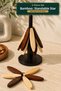 3-Piece Coaster Set with Bamboo Stand, Expandable Star Wooden Pot Coaster with Decorative Stand