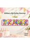 Happy Birthday Glittery Banner Pink Framed Balloon Patterned Birthday Party Decoration 1 Piece - 2