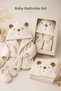 100% Cotton Pink Rabbit Baby Girl Bathrobe Set / Premium Quality Baby Girl Bathrobe Set / Gift Newborn Bathrobe Set