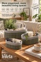 Gray 3-Piece Oval Bamboo Organizer Basket with Wooden Base and Cloth 21X12-25X16-30X20 cm - 4