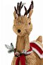 New Year's Natural Wicker Textured Red Decorated Standing Large Deer Figure 90 cm - 2