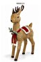 New Year's Natural Wicker Textured Red Decorated Standing Large Deer Figure 90 cm
