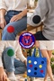 Iron-On Embroidered Patch, Navy Blue Round Patch (9 Pcs) Iron-On Embroidery Woven Applique Patch - 2