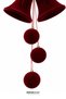 Christmas Ornament Velvet Double Medium Size Bell and Triple Velvet Ball Pendant Burgundy 67 cm - 2