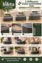 Gray 3-Piece Oval Bamboo Organizer Basket with Wooden Base and Cloth 21X12-25X16-30X20 cm - 3