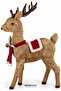 New Year's Natural Wicker Textured Red Decorated Standing Large Deer Figure 90 cm - 3