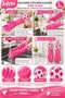 Size L Pink Floral Pattern Long Sleeve Waterproof Dishwashing and Cleaning Gloves - 3