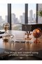 3-Piece Office Desktop Set Brown Crystal Business Card Holder Bronze Earth Globe and Hourglass Gift Set