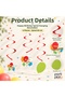 Happy Birthday Spiral Hanging Ornament 6 Pieces 60 cm Balloon Patterned Birthday Ceiling Ornament - 3