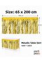 Gold Metallic Table Skirt 65X200 cm with Tassels Birthday Party Table Decoration 1 Piece - 3