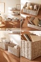 4-Piece Washable Gray Pp Rattan Closet Laundry Children's Room Toy Organizer Storage Basket Organizer - 6