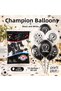 Black and White Champion Printed Balloon 100 Pieces 12 Inch Football Themed Birthday Party Decoration - 2