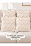 Zigzag Patterned Chenille Jacquard Woven Decorative Throw Pillow Cushion Cover with Hidden Zipper Single 40X40 cm Set of 4