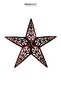 Christmas Decorative Metal Wrought Iron Star Door and Wall Ornament Red 66 cm
