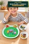 Kral Şakir Bear Plate and 2 Bowl Set Green Melamine Children's Food Set Gift Boxed Bpa-Free