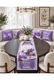 Purple Lavender Bicycle Country 4-Piece Throw Pillow Cover Runner Set