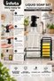 500 ml Glass Liquid Soap Dispenser with Black Pump, Metal Stand and Sponge Compartment, Kitchen and Bathroom Set - 3