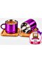 Mirrored Borosilicate Glass Turkish Coffee Cup Set, Red, 2X125Ml – with Bamboo Saucers, Heat Resistant